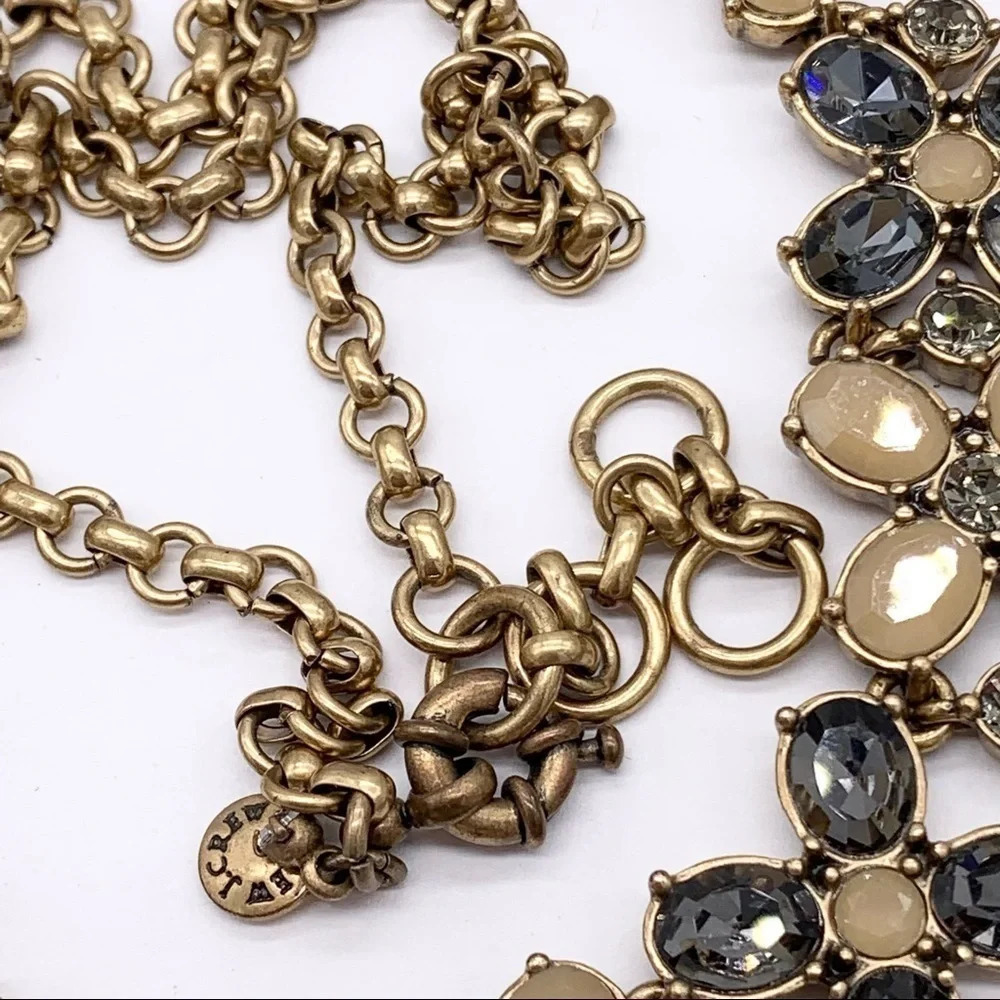 J. Crew Gray and Tan/Peach Jeweled Necklace - Picture 4 of 4